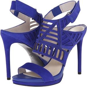 Kenneth Women's Cole Niko Cutout Leather Sandal in electric blue